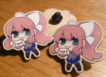 Monika (Doki Doki Literature Club) wooden pin