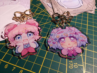 Crybaby and Kira Kira Girl keychains